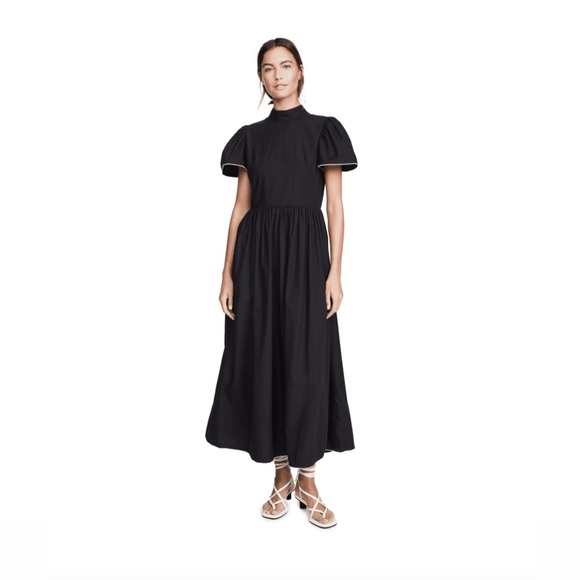 RHODE RESORT HEIDI Midi Black Dress with crystals size 2 - Picture 2 of 11